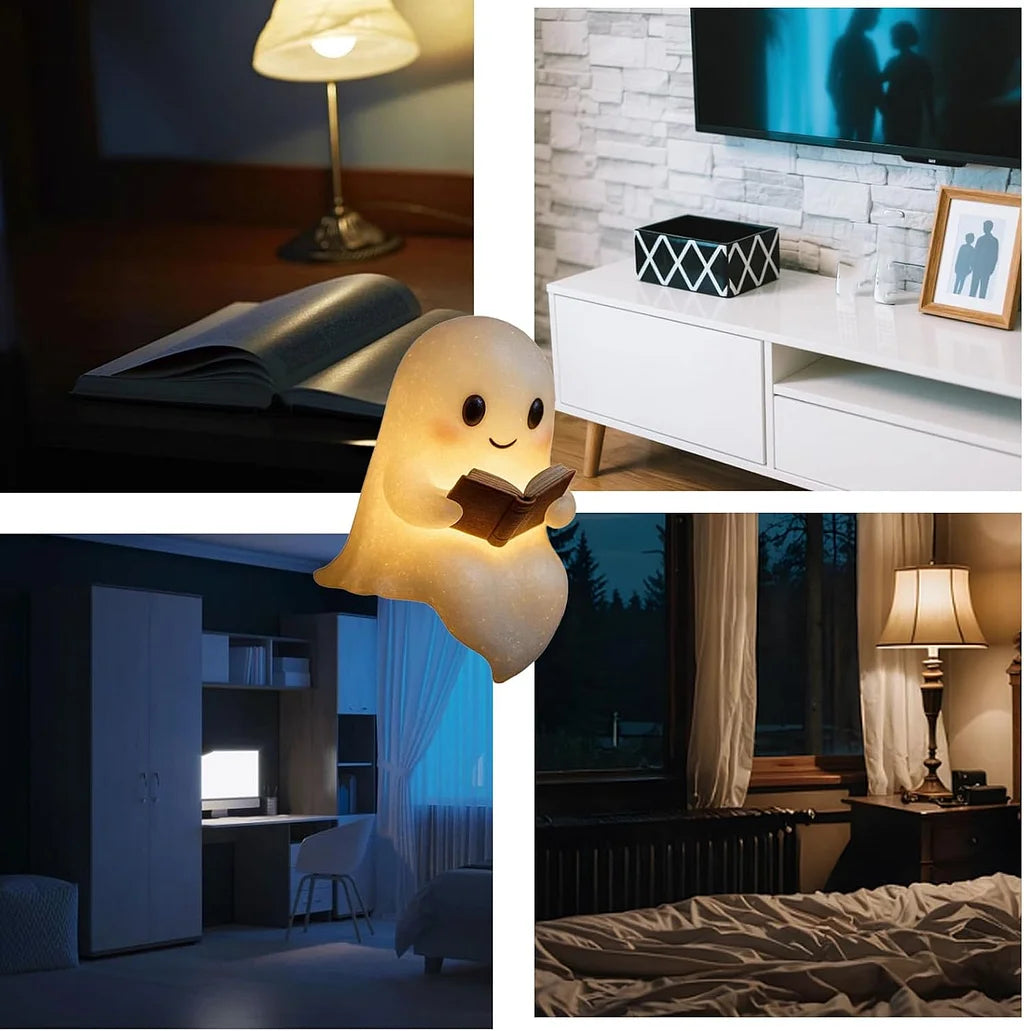 👻Cute Ghost Reading Book Lamp✨
