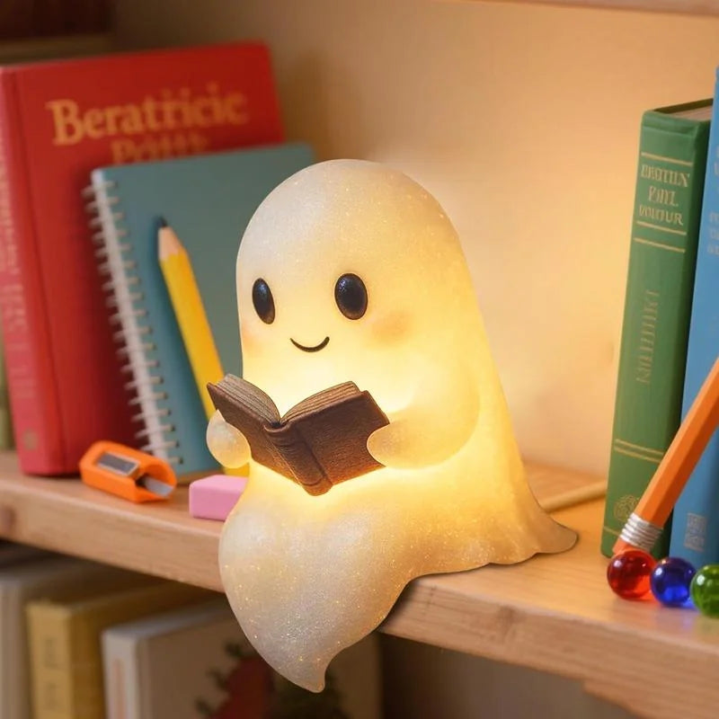 👻Cute Ghost Reading Book Lamp✨