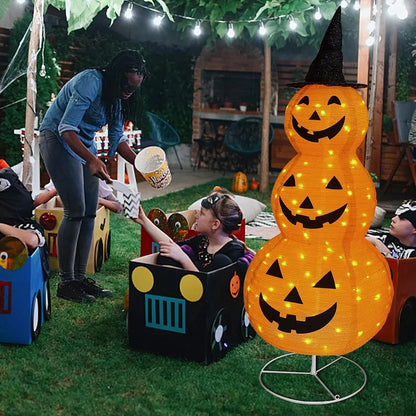 Pre-Lit Light Up Pumpkin with Hat